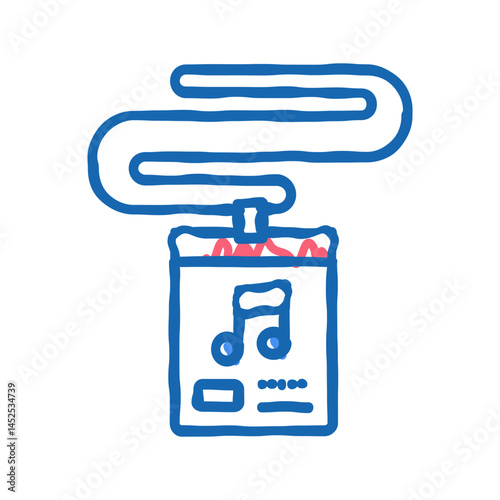 badge of music festival participant icon doodle illustration