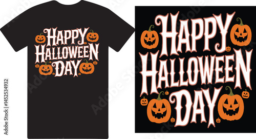 Happy Halloween day T shirt design vector .