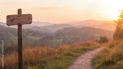 Sunlit Hillside Trail with Earthy Colors at Sunrise