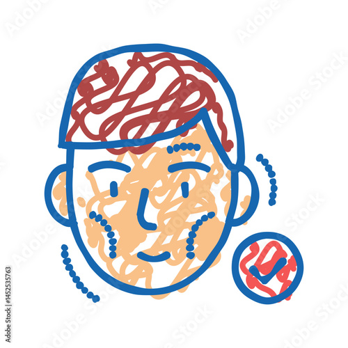 facial reconstruction surgery icon doodle illustration
