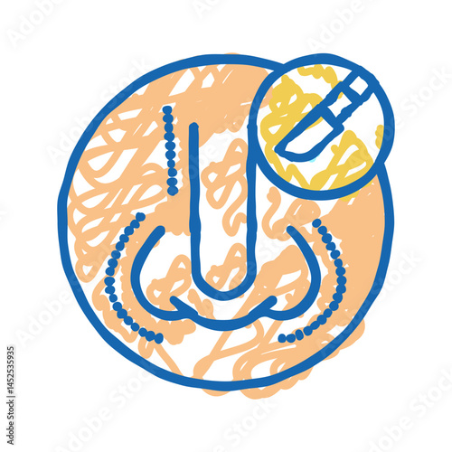 rhinoplasty surgery icon doodle illustration