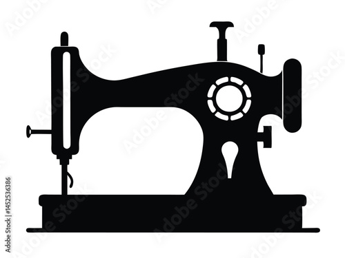 Sewing machine vector, Sewing machine silhouette vector, sewing machine icon vector