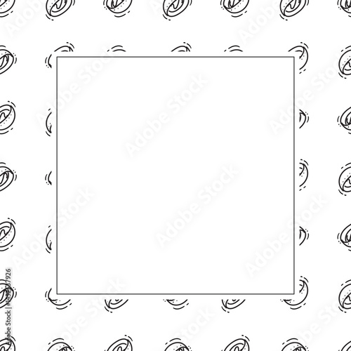 kitchen utensil frame. doodle kitchenware square frame. kitchen background