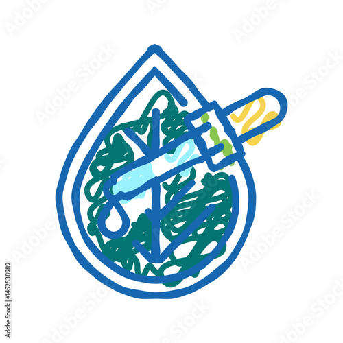 organic bio cosmetic icon doodle illustration
