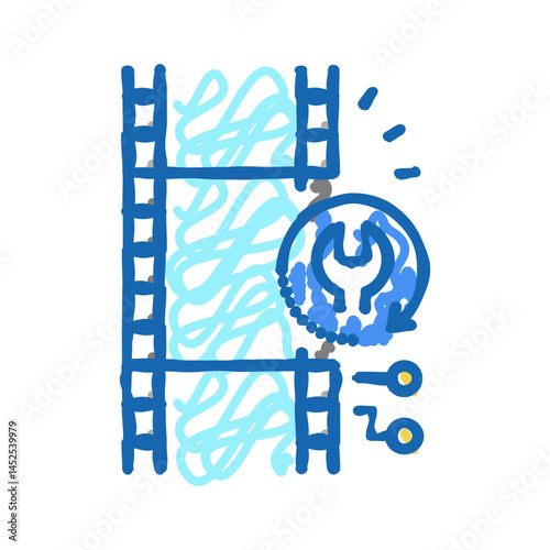 data tape services icon doodle illustration