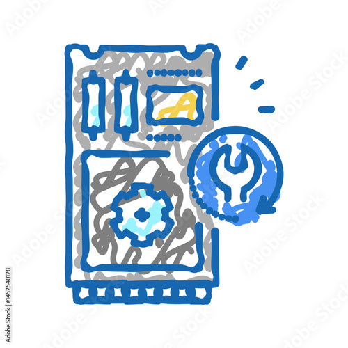 ssd data recovery icon doodle illustration