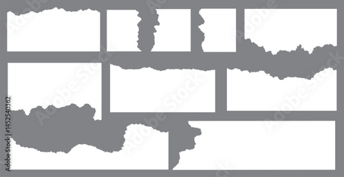 Set of paper rip texture background