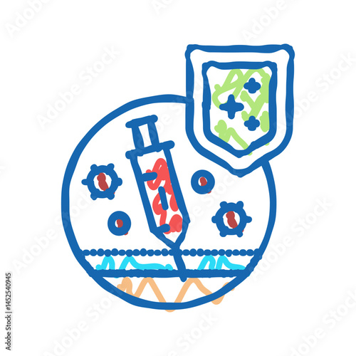active immunity icon doodle illustration