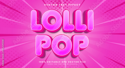 lollipop 3D editable text effect Template Suitable for Candy Style