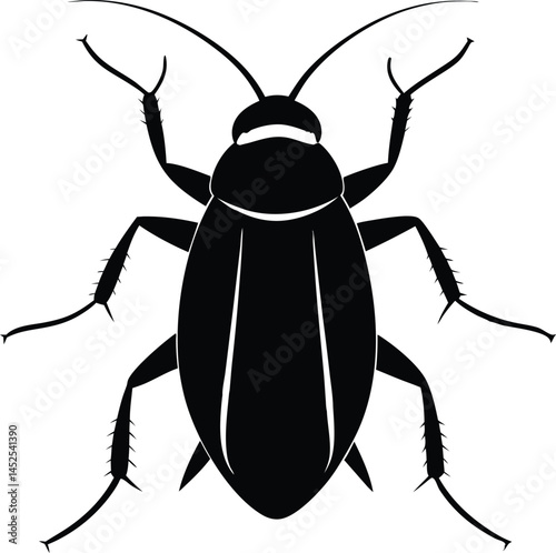 cockroach silhouette line art vector illustration. Cockroach pest or roach infestation line art vector icon. Cockroach vector icon symbol