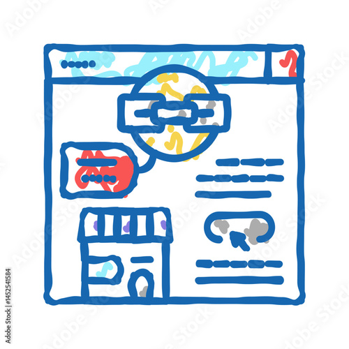 niche link building icon doodle illustration