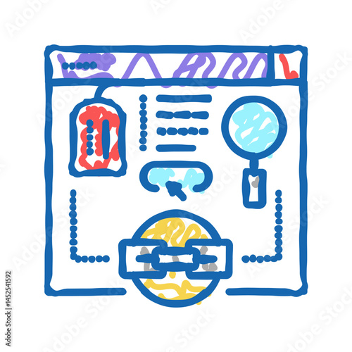links from relevant site icon doodle illustration