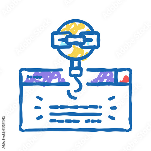links with proper anchor text icon doodle illustration