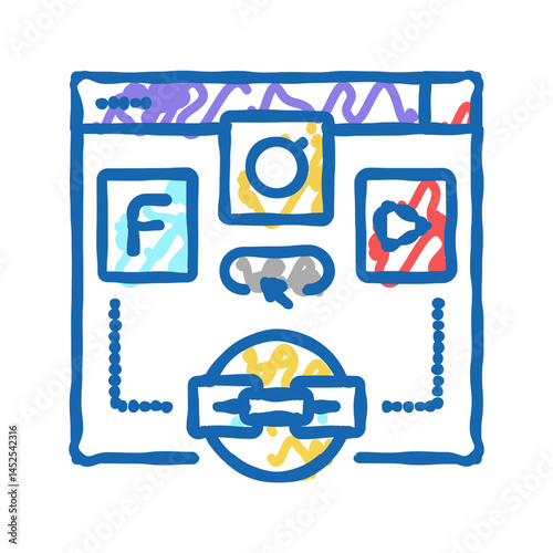 social bookmarking icon doodle illustration