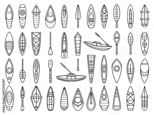 Kayak Icon Glide Through Serene Waters.eps