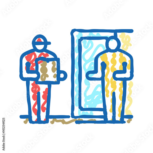 delivery service of mail post icon doodle illustration