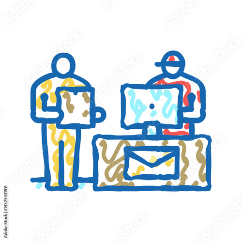 post service icon doodle illustration