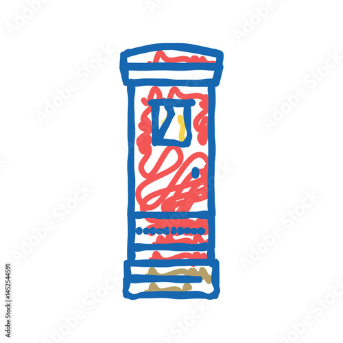 postbox construction icon doodle illustration