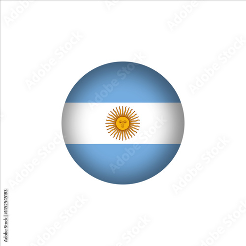 Argentina flag in 3D sphere shape. Argentina flag logo illustration. Argentina flag icon.