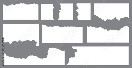 Set of Realistic paper rips texture design