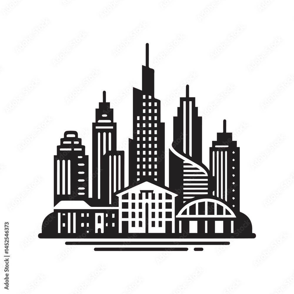 Fototapeta premium city skyline silhouette