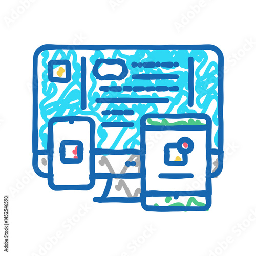 application software icon doodle illustration