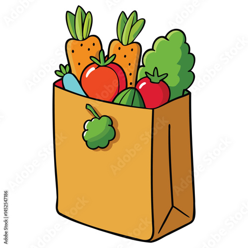 Eco-Friendly Vegetable Bag Illustration