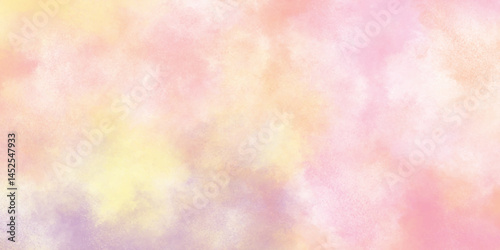 Abstract colorful watercolor background. Hand drawn stains watercolor texture. Brush stroke painting design. Pink, Yellow, Orange, Purple color background.
