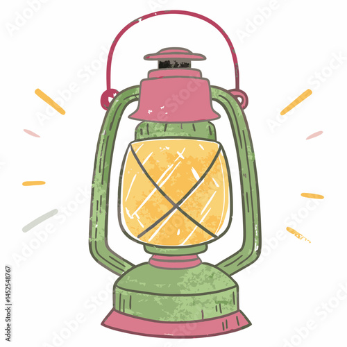 Vintage lantern glowing softly with a charming design on a bright background, symbolizing warmth and nostalgia in cozy settings.