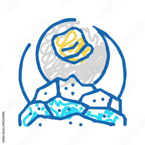 synthetic resin production icon doodle illustration