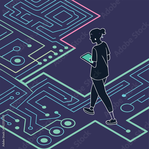 Futuristic Tech Circuit Background