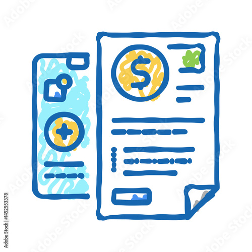 insurtech documentation icon doodle illustration