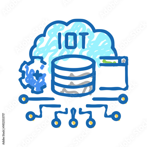 iot electronic technology icon doodle illustration