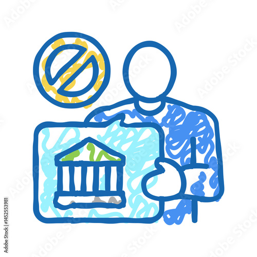 unbanked finance icon doodle illustration