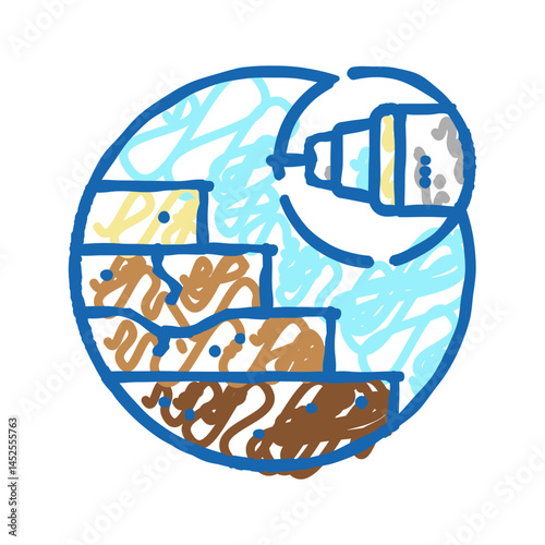 stair refinishing icon doodle illustration