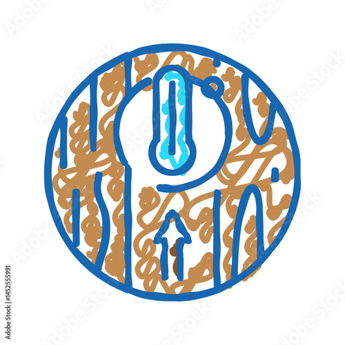 thermal insulation floor icon doodle illustration