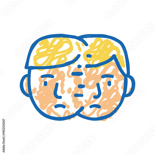 difficulty paying attention, focusing on tasks or remembering icon doodle illustration