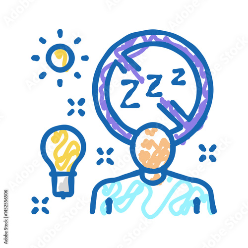 light therapy icon doodle illustration