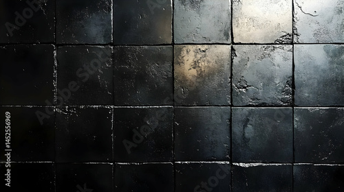 Dark Grey Square Tiles Texture Background