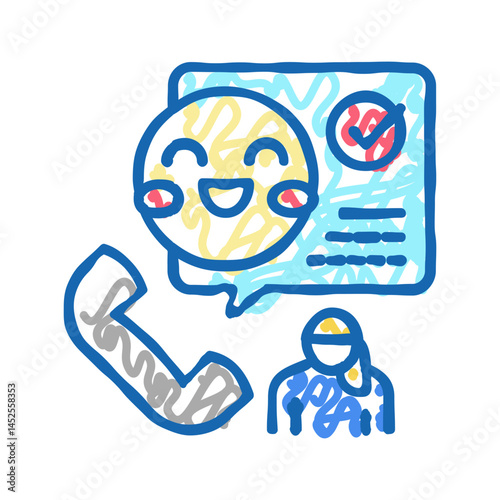 on-call babysitter icon doodle illustration