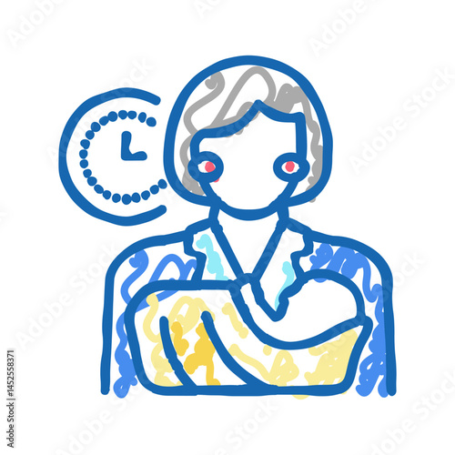babysitter for newborns icon doodle illustration
