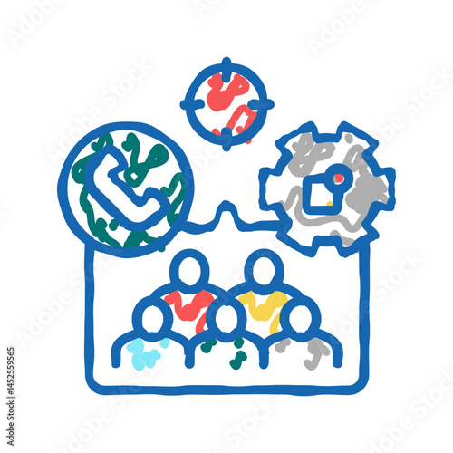 crm target advertisement icon doodle illustration