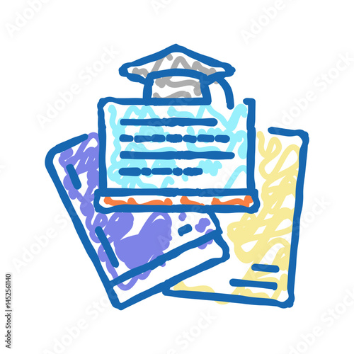 graduate program icon doodle illustration