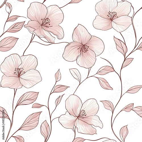 Delicate floral pattern design on white background.