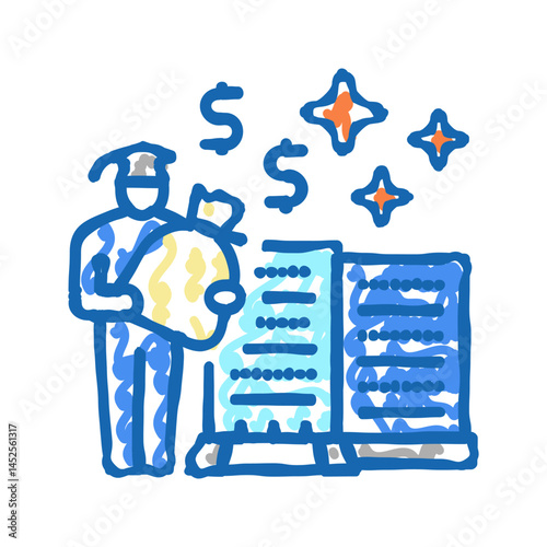 student grant awards icon doodle illustration