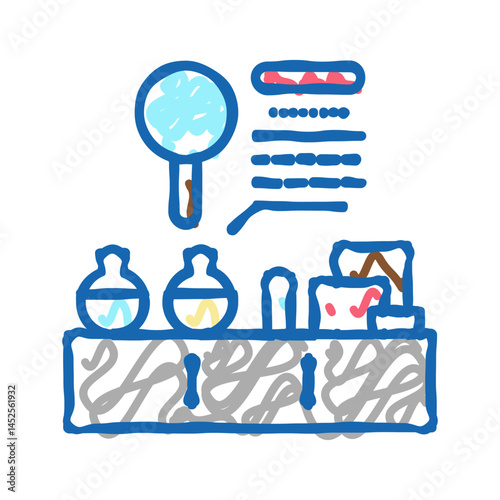 in-house laboratory icon doodle illustration