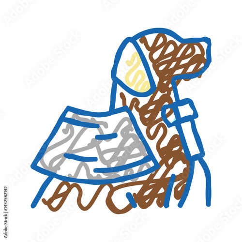 ultrasound examination domestic pet icon doodle illustration