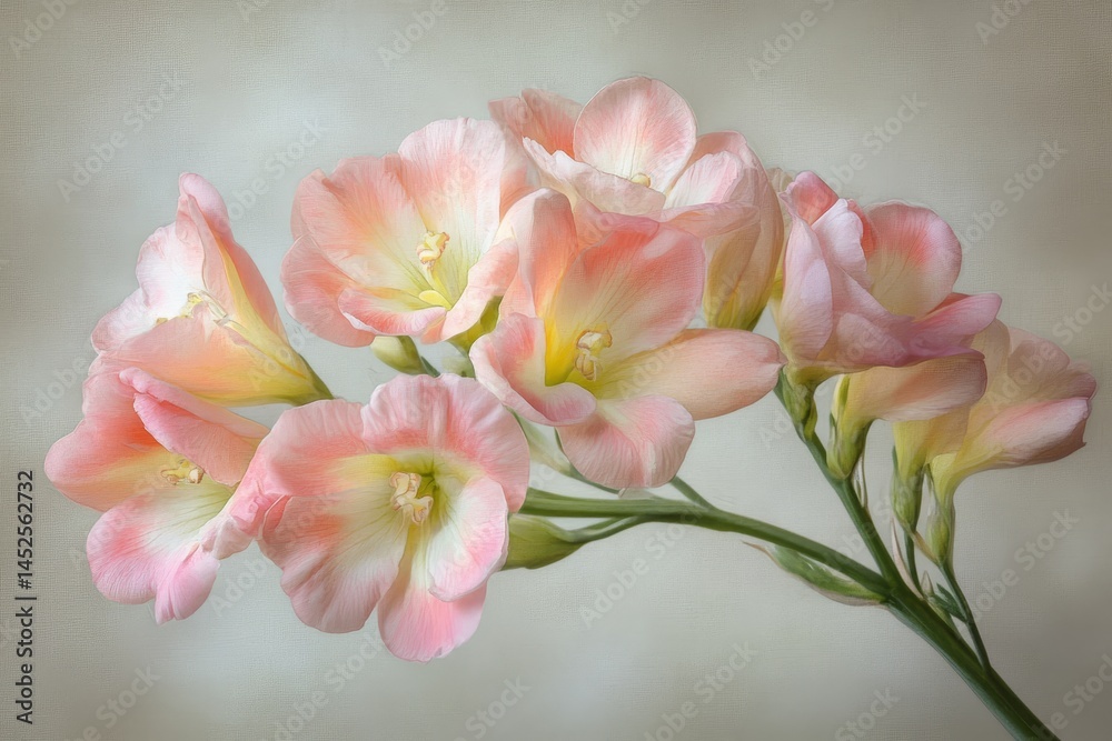 Fototapeta premium Delicate pastel blooms in a soft, setting.