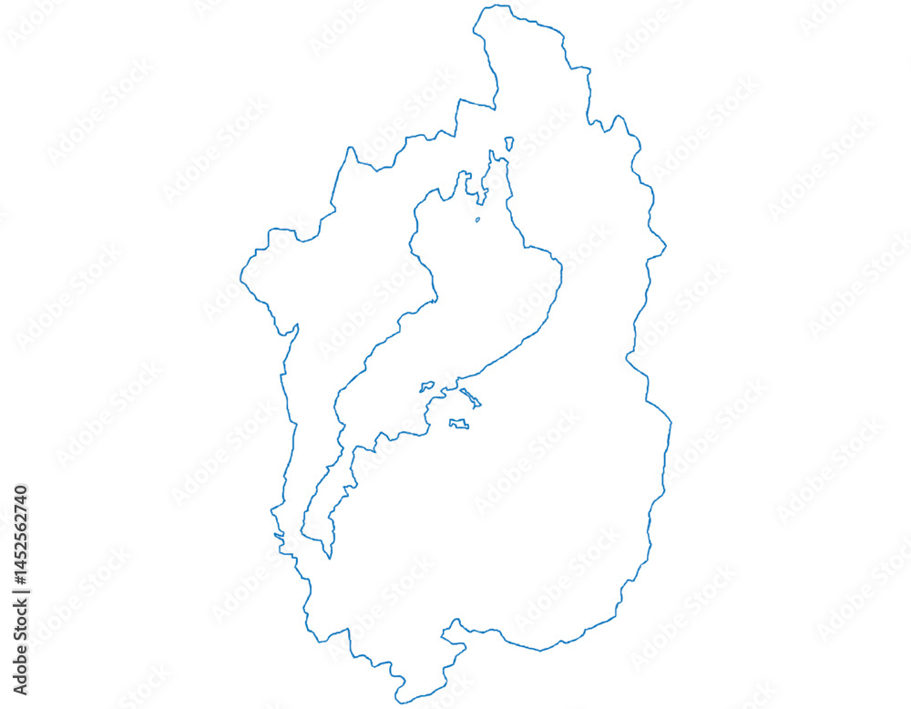 Obraz premium 滋賀県 地図 白 イラスト
