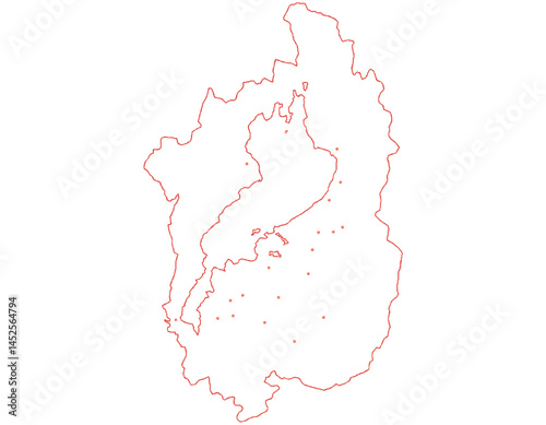 滋賀県　地図　白　斑点　イラスト